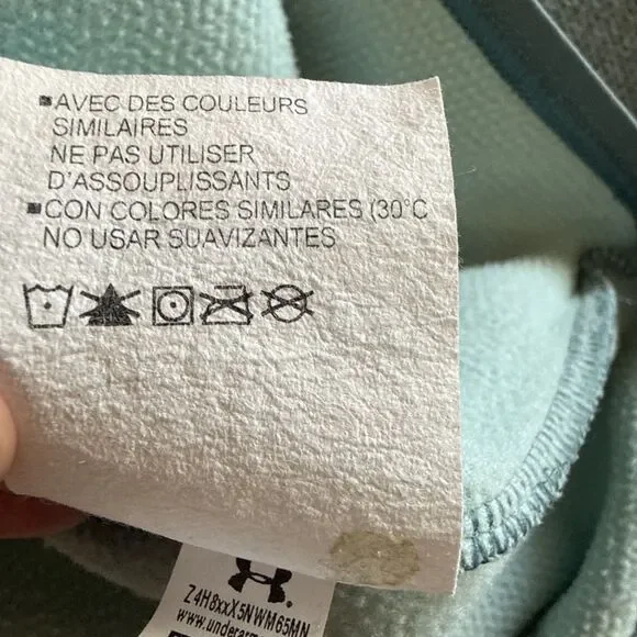 Under Armour Mens ColdGear Snap Fleece Pullover Sage Green Large Loose Fit - Picture 8 of 11